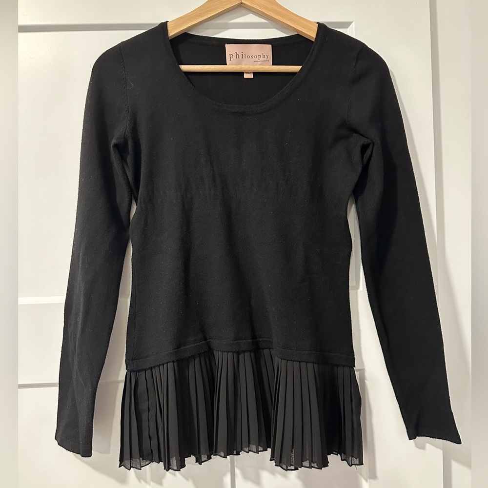 Philosophy Sweater with Pleated Bottom